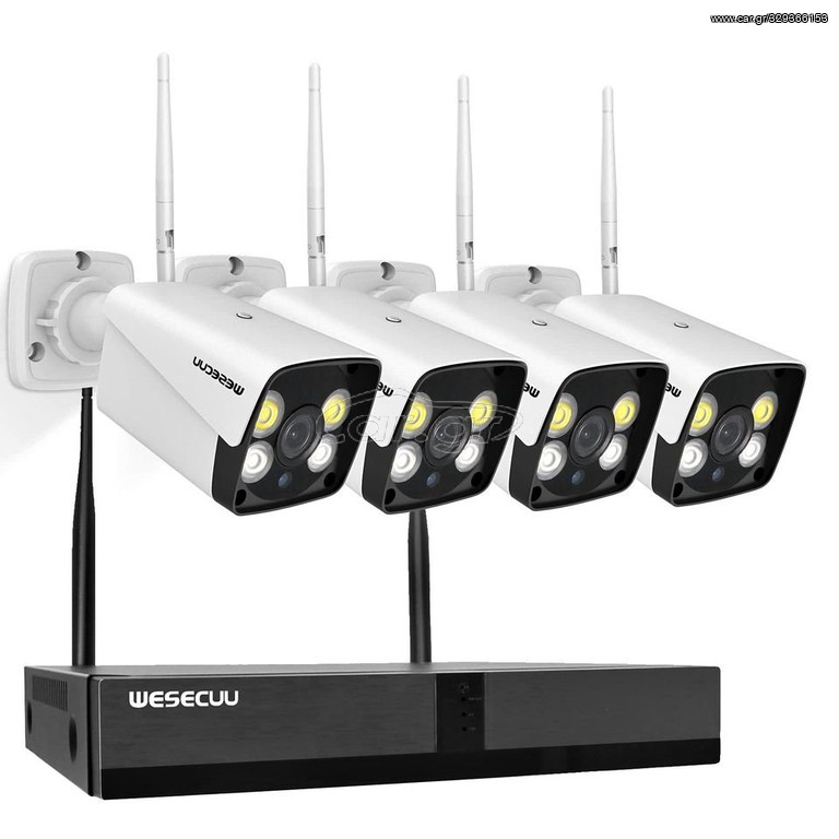 3MP Wireless Security Camera System, 4 Wireless Camera,