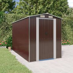 Αποθήκη Κήπου Σκούρο καφέ 192x357x223 εκ. Γαλβανισμένο Ατσάλι 3147462