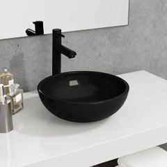 Νιπτήρας Μαύρος 35 x 12 εκ. από Ψημένο Γυαλί 345246