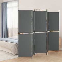 Διαχωριστικό Δωματίου με 5 Πάνελ Ανθρακί 250x180 εκ. από Ύφασμα 350220