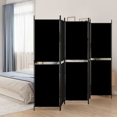 Διαχωριστικό Δωματίου με 5 Πάνελ Μαύρο 250x180 εκ. από Ύφασμα 350221