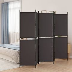 Διαχωριστικό Δωματίου με 5 Πάνελ Καφέ 250x200 εκ. από Ύφασμα 350235