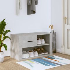 Παπουτσοθήκη Γκρι Σκυροδέματος 80x35x45 εκ. Επεξεργασμένο Ξύλο 816756