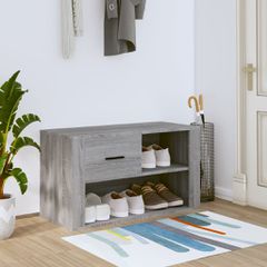 Παπουτσοθήκη Γκρι Sonoma 80x35x45 εκ. από Επεξεργασμένο Ξύλο 816758