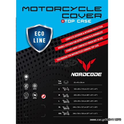 Κουκούλα Μοτοσυκλέτας Nordcode Eco Line XXL Top Case NOR000COV044