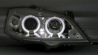 Φανάρια εμπρός angel eyes για Opel Astra G (1998-2004) - μαύρα 