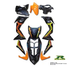 ΠΛΑΣΤΙΚΑ RAPIDO HONDA GTR150 V1  (23) BLACK / ORANGE (STICKER TANAM) ΧΩΡΙΣ ΤΑ ΜΑΤ