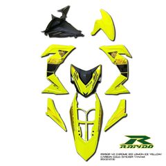 ΠΛΑΣΤΙΚΑ RAPIDO HONDA GTR150 V2 CHROME (20) LEMON ICE YELLOW / CARBON  (STICKER TANAM)