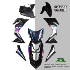 ΠΛΑΣΤΙΚΑ RAPIDO HONDA GTR150 V2  SE  WINNER-150 (23)  RAINBOW BLACK (STICKER TANAM) ΧΩΡΙΣ ΤΑ ΜΑΤ