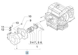 Κύλινδρος 94mm Κομπλέ Scarabeo Scarabeo 492 Light 2006-2008 1A001833