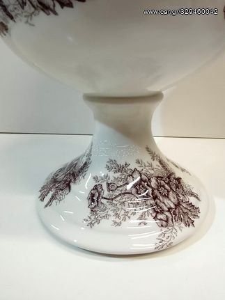 Επιβλητικό χειροποίητο πορσελάνινο βάζο της γνωστής παλιάς κεραμοποιίας της Κρήτης K. NTOUSSAKIS.-thumb-4