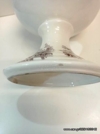 Επιβλητικό χειροποίητο πορσελάνινο βάζο της γνωστής παλιάς κεραμοποιίας της Κρήτης K. NTOUSSAKIS.-thumb-8