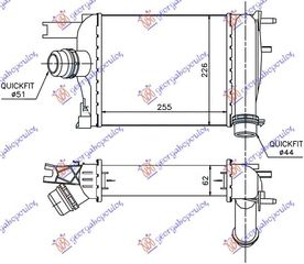 ΨΥΓΕΙΟ INTERCOOLER 1.5 DCi ΠΕΤΡΕΛΑΙΟ (255x226x62) για DACIA LOGAN-MCV 12-16