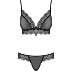 Obsessive Translucanet Mesh Bra with Thong-thumb-3
