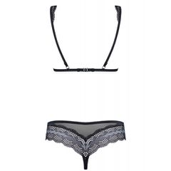 Obsessive Delicate Bra with Thong Black-thumb-1