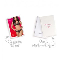 Obsessive Delicate Bra with Thong Black-thumb-4