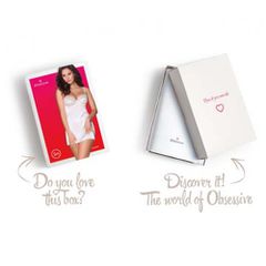 Obsessive Glossy White Chemise with Thong-thumb-5