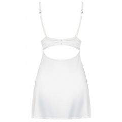 Obsessive Glossy White Chemise with Thong-thumb-2