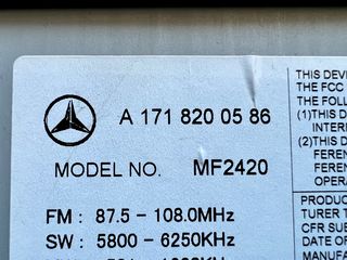 MERCEDES-BENZ SLK W171 ΡΑΔΙΟ CD A1718200586-thumb-2
