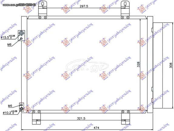 ΨΥΓΕΙΟ A/C 1.3 CDTi ΠΕΤΡΕΛΑΙΟ (420x330x16) για SUZUKI SPLASH 07-13