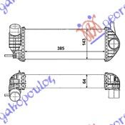 ΨΥΓΕΙΟ INTERCOOLER 1.5 DCi ΠΕΤΡΕΛΑΙΟ (385x145x64) ΚΟΛΑΡΑ ΣΦΥΚΤΗΡΑ για RENAULT KANGOO 08-13