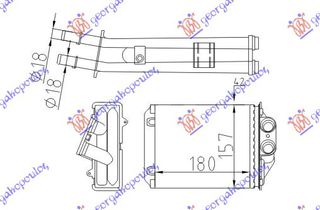 Ψυγειο Καλοριφερ (M) +/-ΑC (180x157) (MAZI Me Tiς ΣΩΛΗΝΕΣ) Fiat Panda 03-14 - 040006500