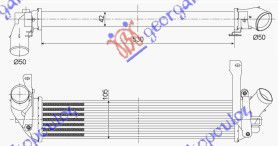 Ψυγειο INTER. 1,5 Dci (530x100x42) Renault Kangoo 03-08 - 070306200