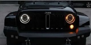 7 Inch CREE LED Headlights Angel Eye Halo DRL Jeep Wrangler JK TJ LJ JL (1997-2017) 5 Stars Design