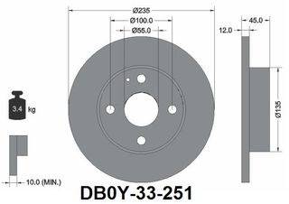 ΔΙΣΚΟΠΛΑΚΕΣ ΕΜΠΡΟΣ MAZDA 121 II DB 91-96 DB0Υ-33-251 BRADI ITALY SET 2τεμ.