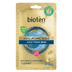 Bioten Υφασμάτινη Μάσκα Hyaluronic Gold 25ml με Υαλουρονικό οξύ και Χρυσές Πρωτεΐνες