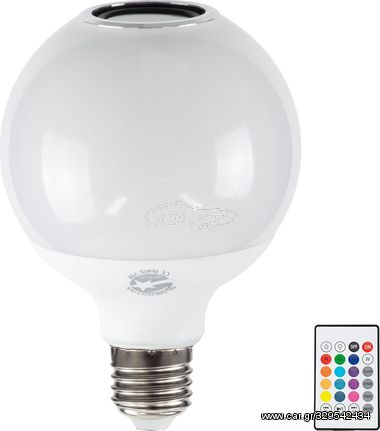 GloboStar Λάμπα Led E27 G95 12W 780lm 260° με Bluetooth Ηχείο 3W Ac 220-240V IP20 Φ9.5 x Υ13.5cm - Εναλλαγή Φωτισμού μέσω Τηλεχειριστηρίου & Μέσω Smart Home Εφαρμογής Happylighting App - Πολύχρωμο Rgb