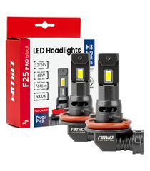 Amio - Λαμπτήρες LED F25 PRO Black Edition H8/H9/H11/H16 68W 12-24V Full CAN Bus με Φωτεινότητα 7646lm σε Ψυχρό Λευκό 6000K για