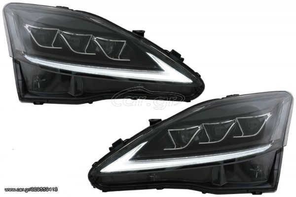 FULL LED DRL Προβολείς Δυναμικό Σήμα στροφής κατάλληλο για LEXUS IS XE20 (2006-2013) Black Edition