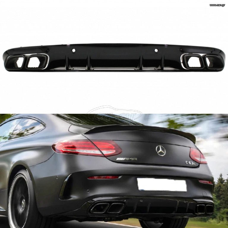 Πίσω διαχύτης  για Mercedes C-Class Coupe (2014-2019) C63 Edition 1 Design Μαύρο