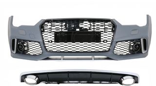 Μπροστινός προφυλακτήρας με μάσκα για Audi A7 4G Facelift (2015-2018) και Πίσω προφυλακτήρας Diffuser & Exhaust Tips RS7 Design