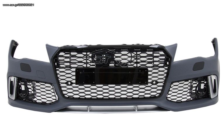 Μπροστινός προφυλακτήρας με Add-On Spoiler Lip Real Carbon κατάλληλο για Audi A7 4G Pre-Facelift (2010-2014) RS7 Design