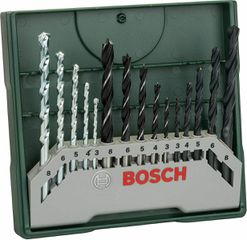 ΤΡΥΠΑΝΙΑ ΣΕΤ 15τμχ ΜΕΤΑΛΟΥ-ΞΥΛΟΥ-ΜΠΕΤΟΥ BOSCH 2607019675