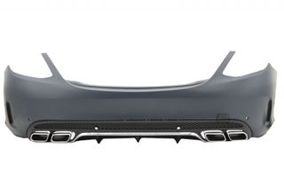 Πίσω προφυλακτήρας με άκρες εξάτμισης μαύρο για Mercedes C-Class W205 Limousine (2014-2020) C63 Design ΕΤΟΙΜΟΠΑΡΑΔΟΤΟ!