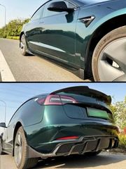 Body Kit Extension Tesla Model 3 (2017-up) Front Bumper Lip Air Diffuser and Side Skirts Piano Black
