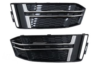 Πλαϊνές γρίλιες καλύμματα προφυλακτήρα κατάλληλα για Audi A4 B9 Sedan Avant (2016-2018) S-Line Silver Edition