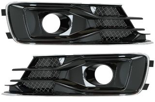 Καλύμματα κάτω πλευρικών γρίλιων προφυλακτήρα για AUDI A6 C7 4G Facelift (2015-2018) Black Edition