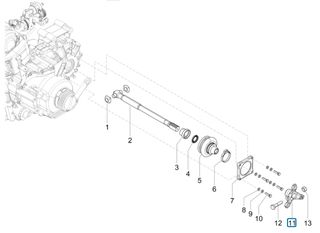 Τρίγωνο Κόμπλερ Μισό Καρέ Piaggio Ape TM 703 220 cc 2T 1997-1999 ZAPT1000 2681924