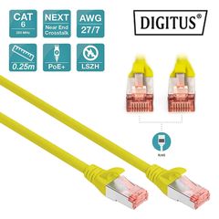 Καλώδιο Ethernet CAT 6S/FTP Κίτρινο 0.25m