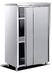 ΠΡΟΣΦΟΡΑ!!! ARTSTEEL AD-137-0 Ανοξείδωτη ντουλάπα με συρόμενες πόρτες, 133x60x185cm