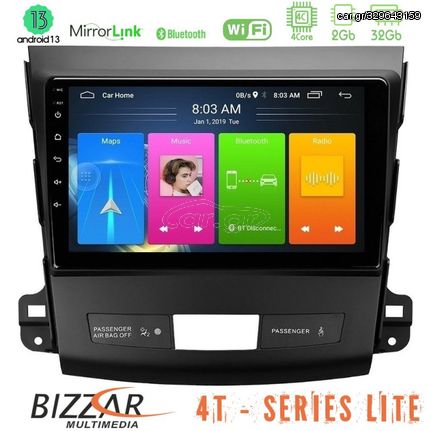 Bizzar 4T Series Mitsubishi Outlander/Citroen C-Crosser/Peugeot 4007 4Core Android13 2+32GB Navigation Multimedia Tablet 9"