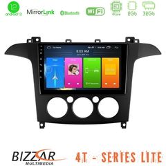 Bizzar 4T Series Ford S-Max 2006-2008 (manual A/C) 4Core Android12 2+32GB Navigation Multimedia Tablet 9"
