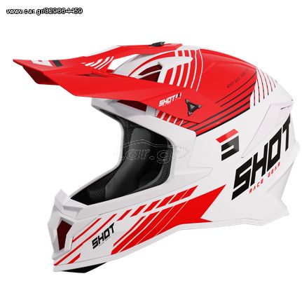 ΚΡΑΝΟΣ MX LITE FURY WHITE RED GLOSSY | SHOT