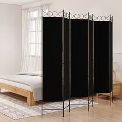 Διαχωριστικό Δωματίου με 6 Πάνελ Μαύρο 240x200 εκ. από Ύφασμα 350161