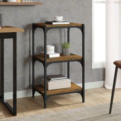 Βιβλιοθήκη Καπνιστή Δρυς 40x33x70,5 εκ. Επεξ. Ξύλο & Ατσάλι 819309