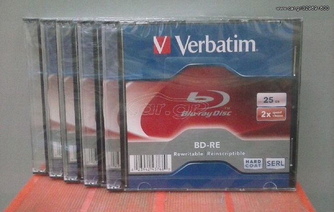 BDRE (Blu-Ray) 25gb (επανεγγράψιμα) SLIM case Verbatim